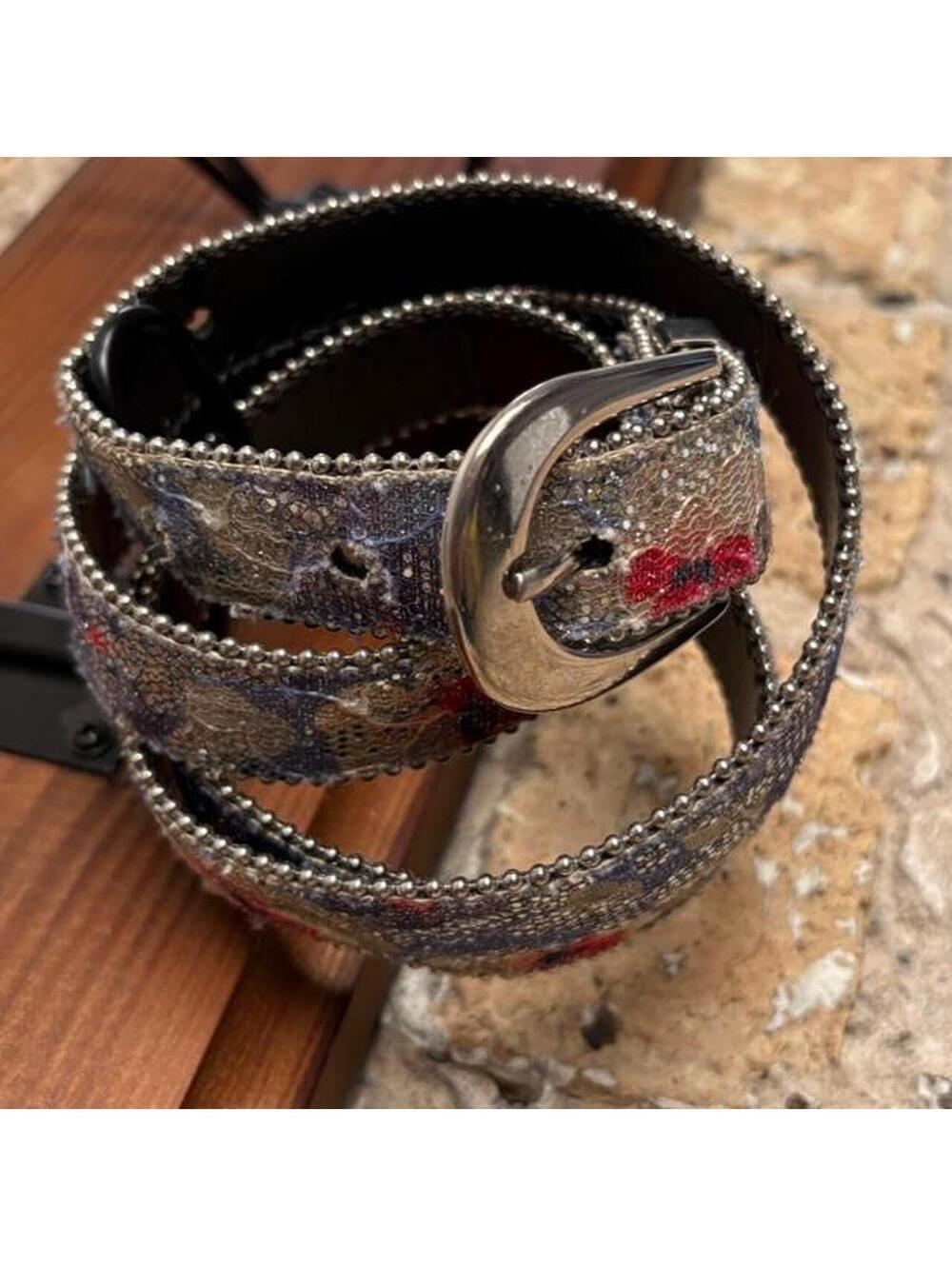 vintage ball chain glitzy y2k indie sleaze glitter belt 34”- 40”